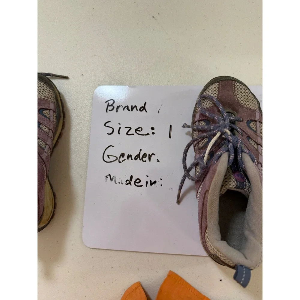 Merrell Kids Purple Gray Suede Mesh Low‎ Top Hiking Shoes Sneakers Size 1